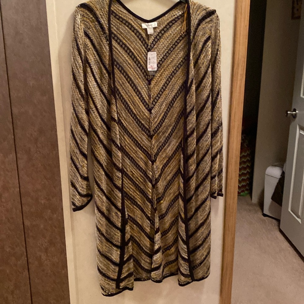 Black/brown long cardigan